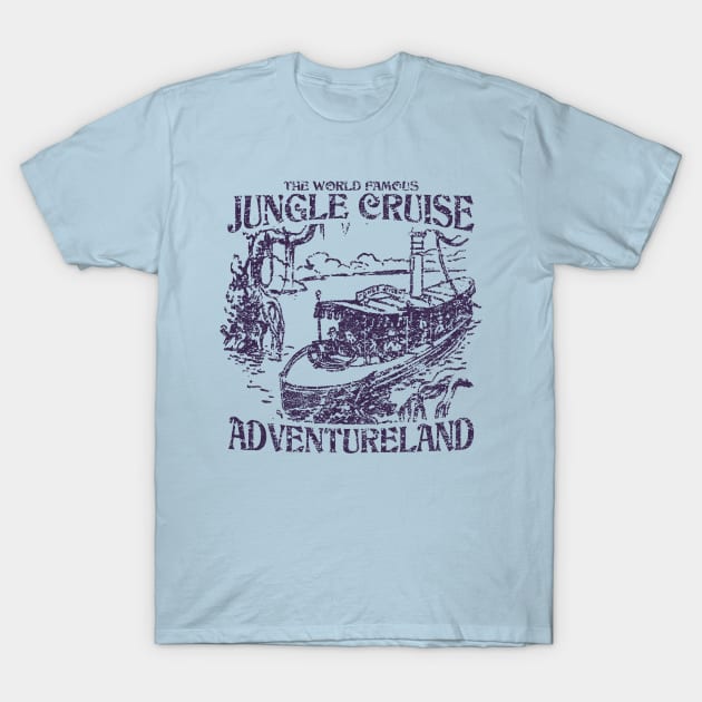 World Famous Jungle Cruise - Adventureland (Dark Blue) T-Shirt by Mouse Magic with John and Joie